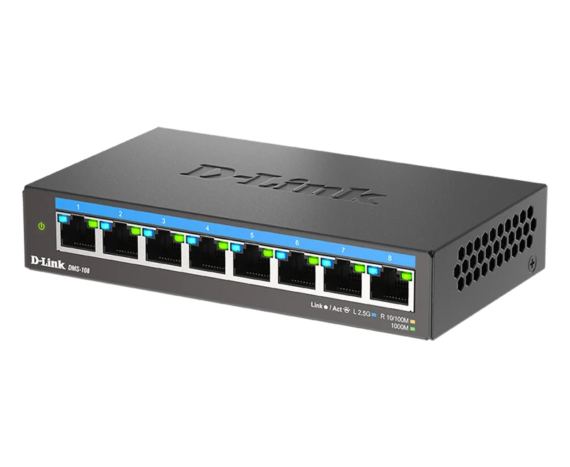[Certified Refurbished] 8-Port Multi-Gigabit Unmanaged Switch - DMS-108/RE