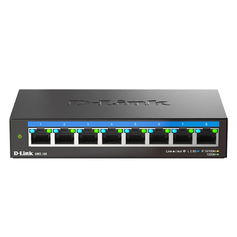 [Certified Refurbished] 8-Port Multi-Gigabit Unmanaged Switch - DMS-108/RE