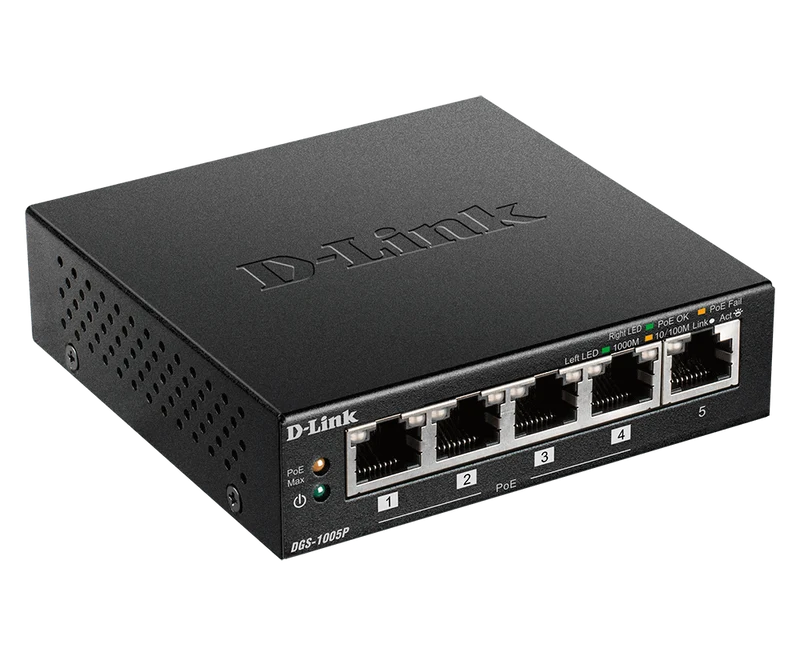[Certified Refurbished] 5-Port Desktop Gigabit PoE+ Switch - DGS-1005P/RE