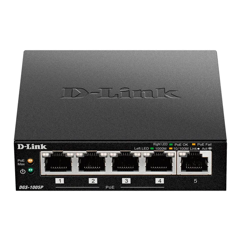 [Certified Refurbished] 5-Port Desktop Gigabit PoE+ Switch - DGS-1005P/RE