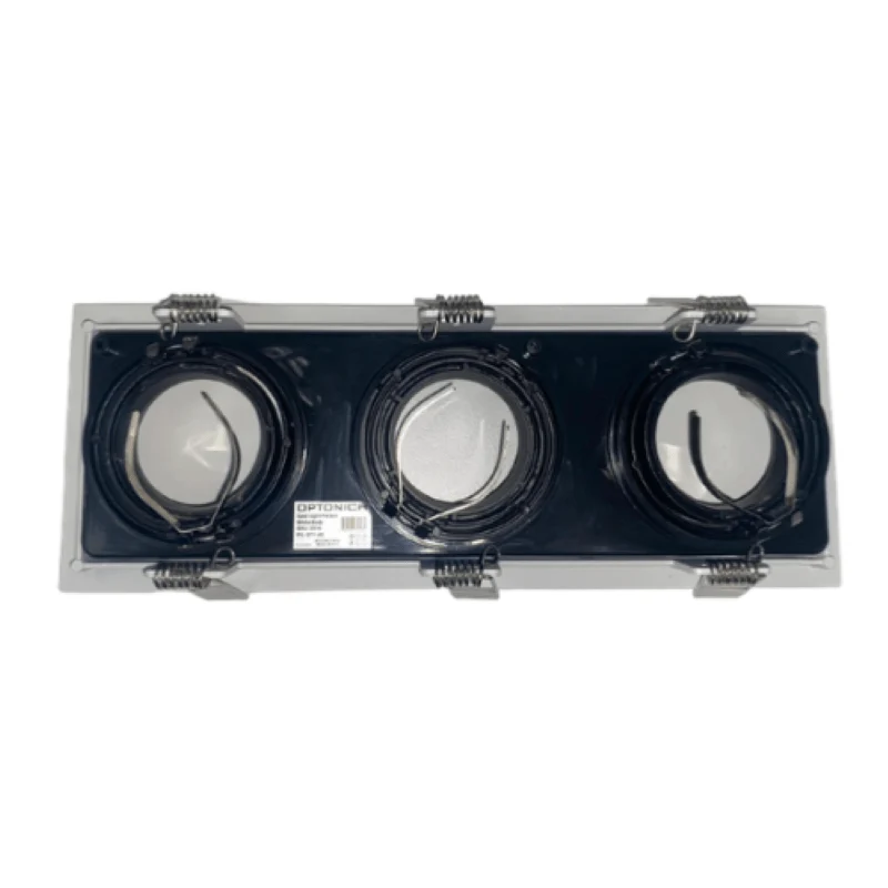 Support Spot GU10 Encastrable Orientable Triple Projecteur Blanc/Noir