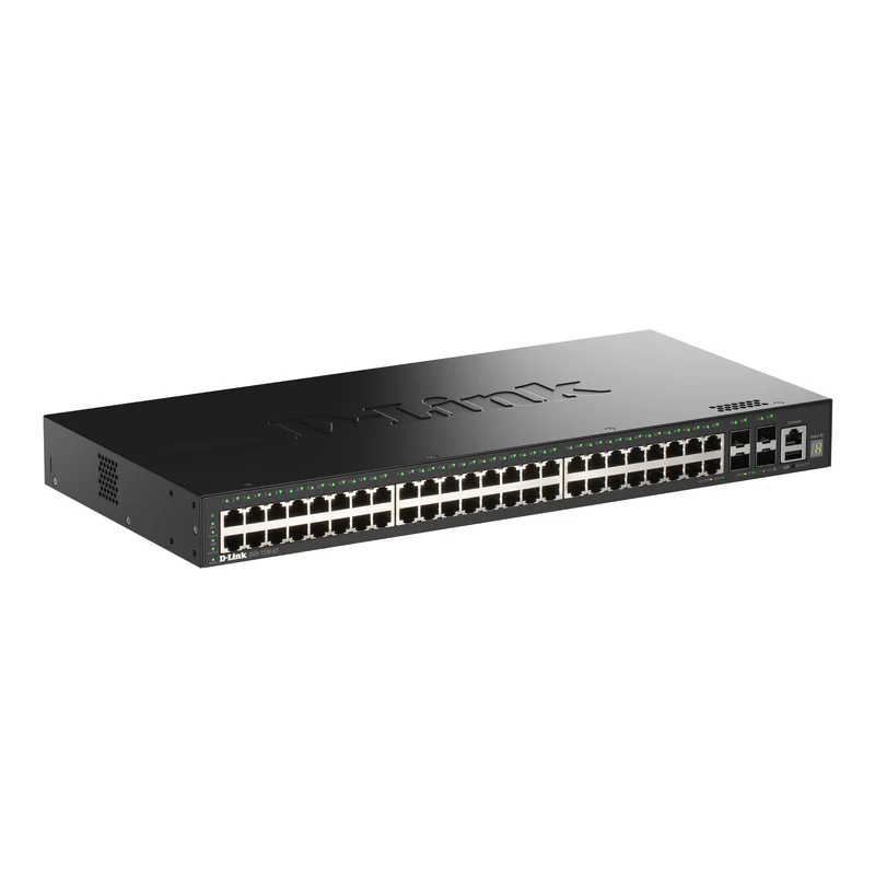 52-Port Gigabit Stackable Managed Ethernet Switch with 10GbE Uplinks (DGS-1530-52) | 48x 1GbE Ports + 4x 10GbE SFP+ Ports, L3 Lite, VLANs, Rackmount, Follows NDAA/TAA