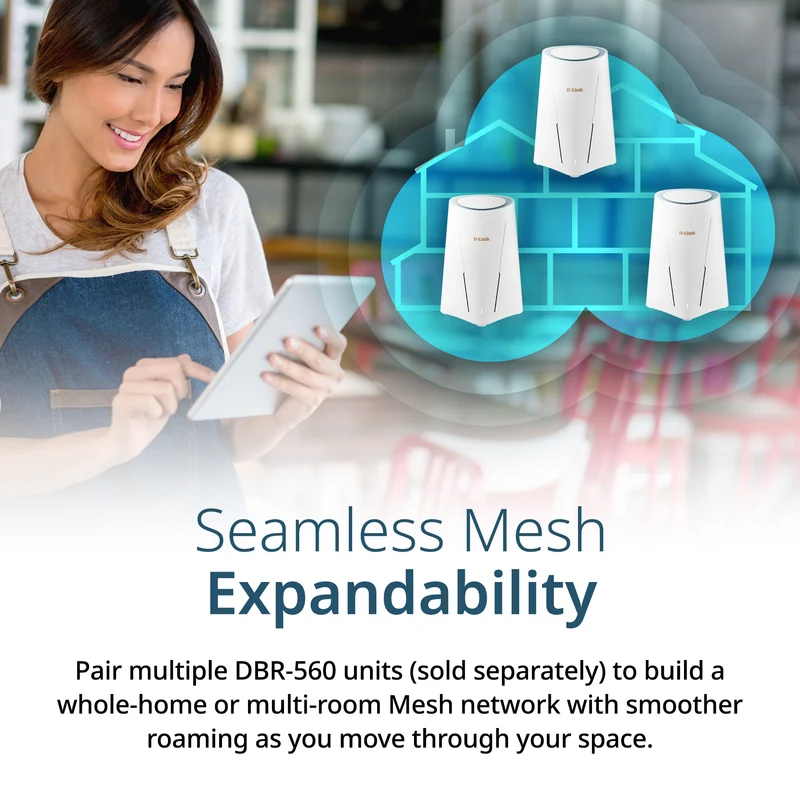 D-Link AX6000 Wi-Fi 6 Mesh VPN Business Router (DBR-560), 2.5 Gbps WAN, Enterprise-Grade Security Features, VPN, SPI Firewall, Mesh Expandable, USB-C File Sharing, Hybrid or Remote Work ready