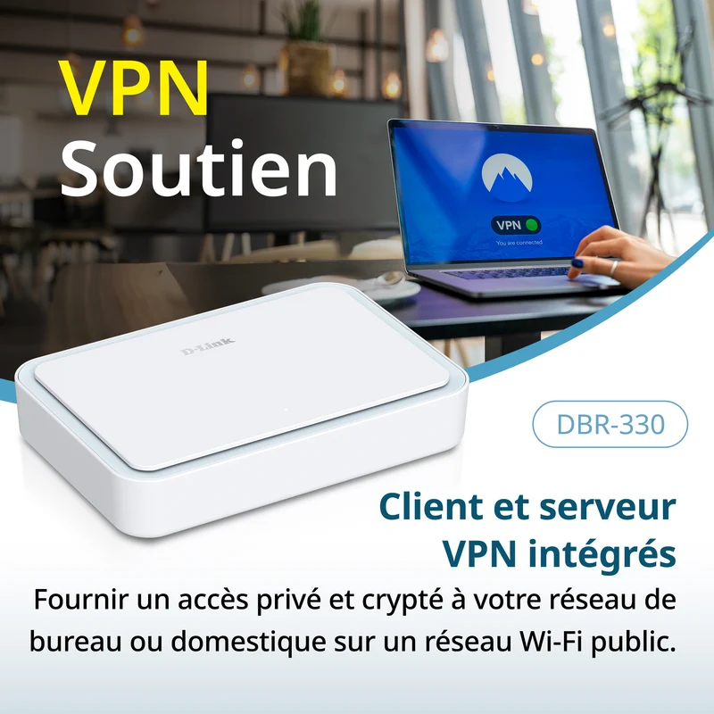 D-Link AX3000 Wi-Fi 6 Portable VPN Travel Router (DBR-330), Multi-WAN, Business-Grade Security, VPN, SPI Firewall, File Sharing, Compact WiFi Hotspot for Public WiFi Sharing, Remote Work, RV, Hotel
