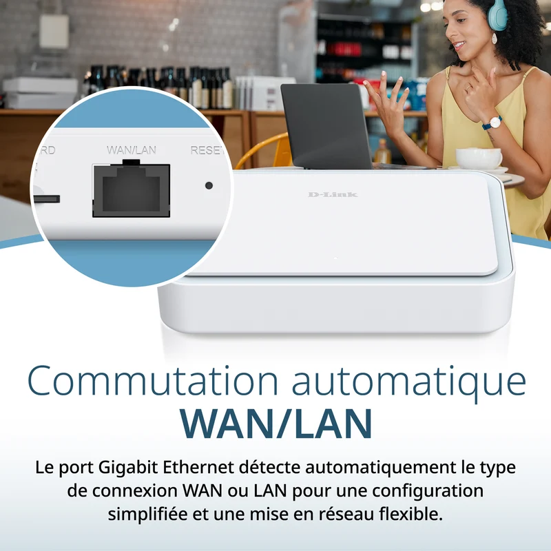 D-Link AX3000 Wi-Fi 6 Portable VPN Travel Router (DBR-330), Multi-WAN, Business-Grade Security, VPN, SPI Firewall, File Sharing, Compact WiFi Hotspot for Public WiFi Sharing, Remote Work, RV, Hotel