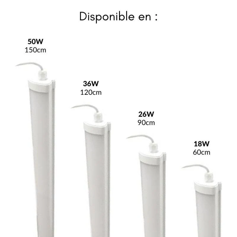 Pack de 10 - Réglette LED étanche 150cm 50W IP65