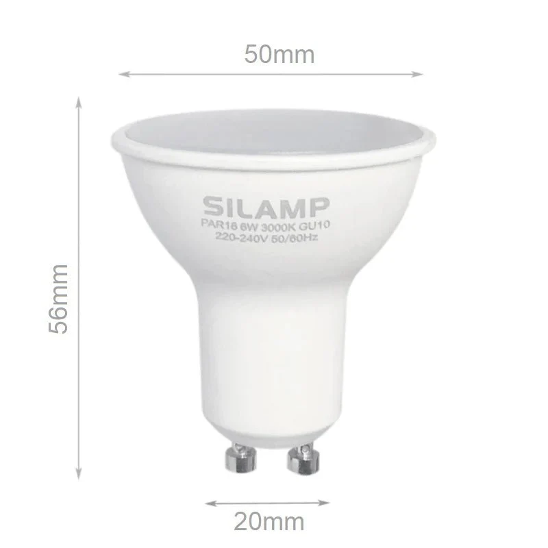 Ampoule LED GU10 6W 220V SMD2835 PAR16 10LED 100° - Pack de 10