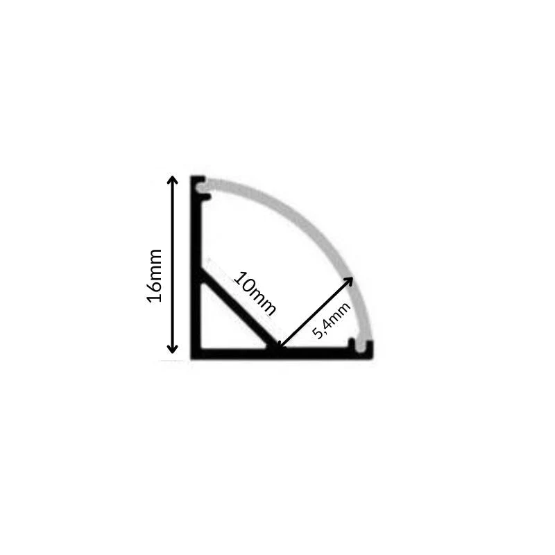 Profilé Aluminium Angle 1m pour Ruban LED Couvercle Blanc Opaque - Pack de 5