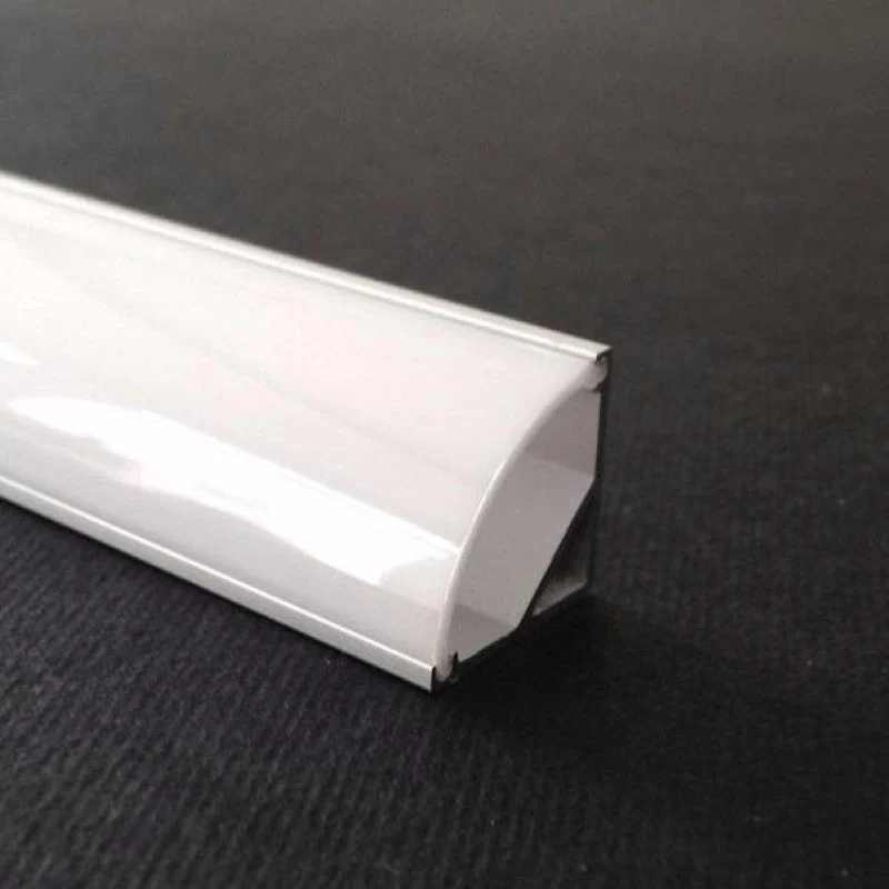 Profilé Aluminium Angle 1m pour Ruban LED Couvercle Blanc Opaque - Pack de 5