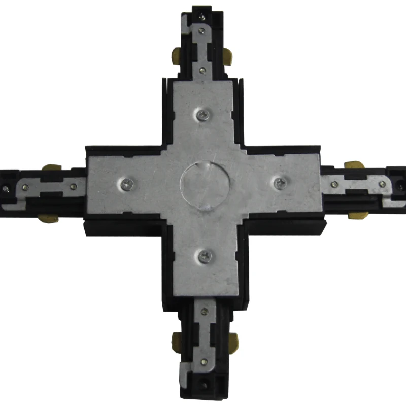 Connecteur LED en X pour Rail Monophasé NOIR