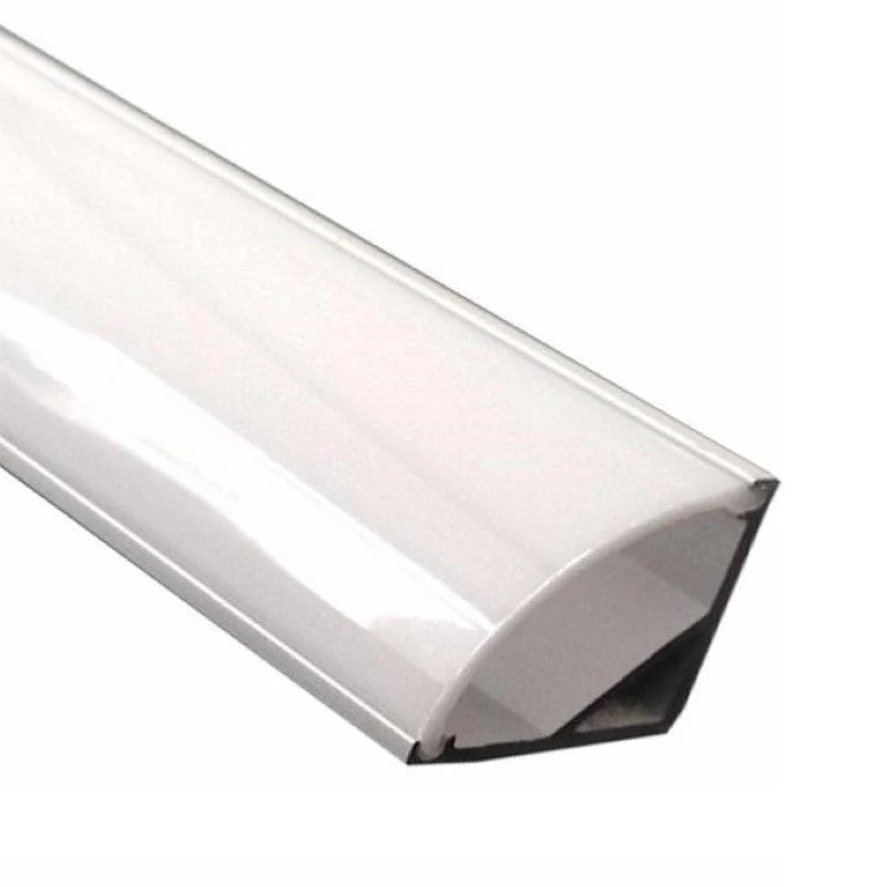 Profilé Aluminium Angle 1m pour Ruban LED Couvercle Blanc Opaque