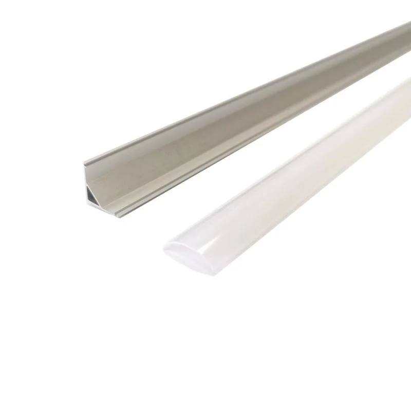 Profilé Aluminium Angle 1m pour Ruban LED Couvercle Blanc Opaque