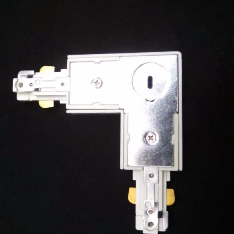 Connecteur LED pour Rail Monophasé Angle 90° BLANC