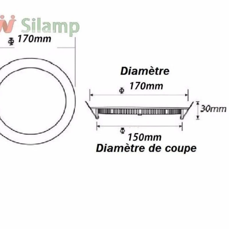 Spot LED Encastrable Rond ALU 12W - Pack de 5