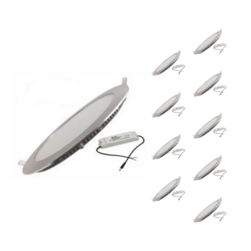 Spot LED Encastrable Rond 12W ALU - Pack de 10