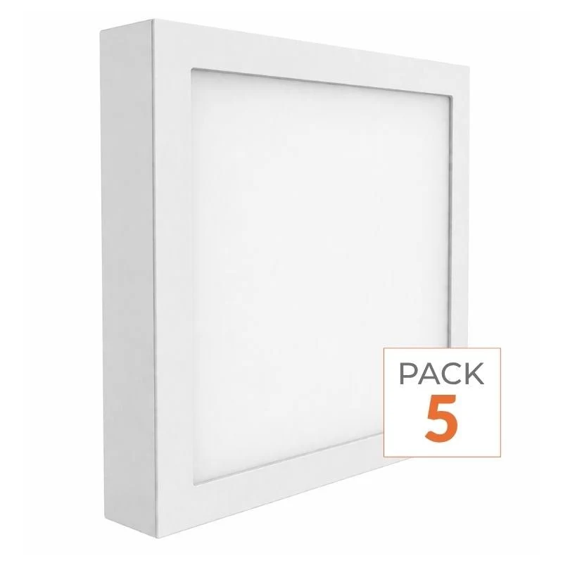 Plafonnier LED 24W 220V Carré - Pack de 5
