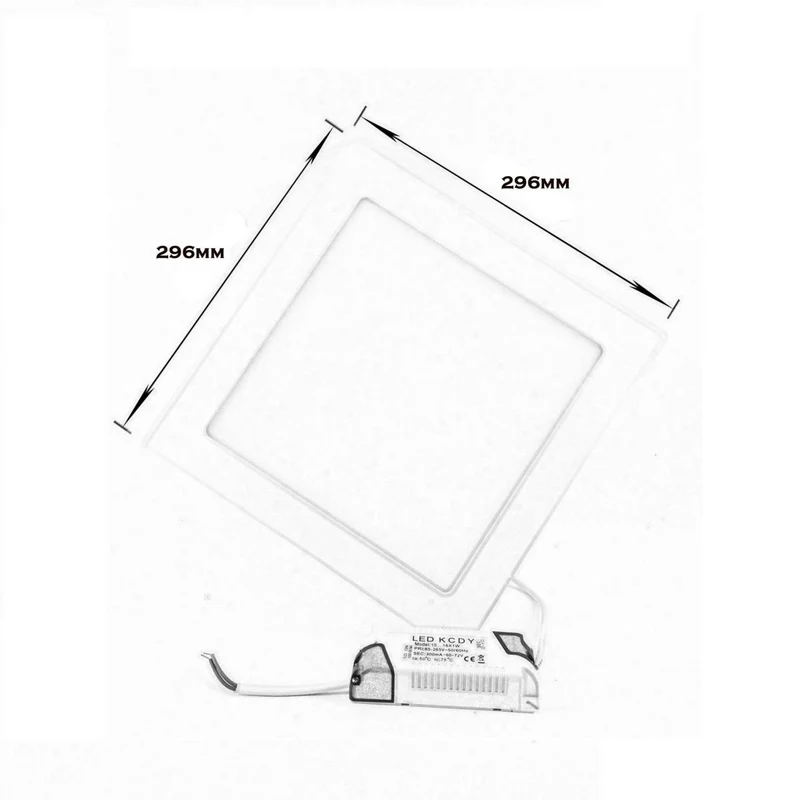 Spot LED Extra Plat Carré BLANC 24W - Pack de 5