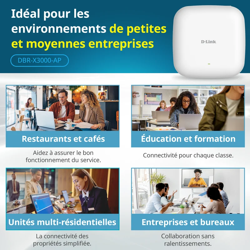 D-Link Guardian X3000 Wi-Fi 6 AX3000 Access Point (DBR-X3000-AP) PoE Powered, Supports Mesh, WPA3, VLANs, Guest Wi-Fi, Centralized Management by D-Link Guardian Routers