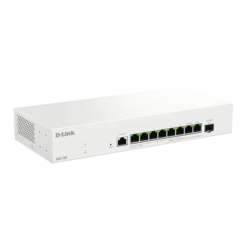 D-Link Guardian 700 Pro Multi-Gig Router with SFP (DBR-700), Premium Router with Multi-WAN Failover, SPI Firewall, 8x 2.5GbE LAN with SFP, VPN, and Centralized Access Point Management (up to 15 APs)