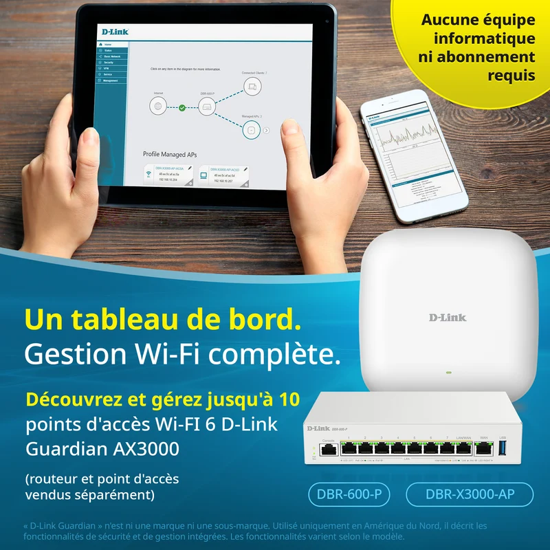 D-Link Guardian 600 PoE Multi-Gig Router (DBR-600-P) Premium Router with Multi-WAN Failover, SPI Firewall, 8x 2.5GbE PoE+ LAN, VPN, and Access Point Management (up to 10 APs)
