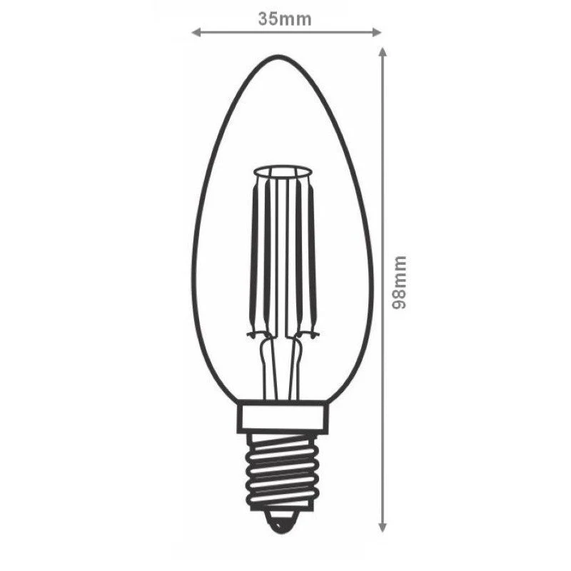 Ampoule LED E14 Filament 4W C35 Bougie