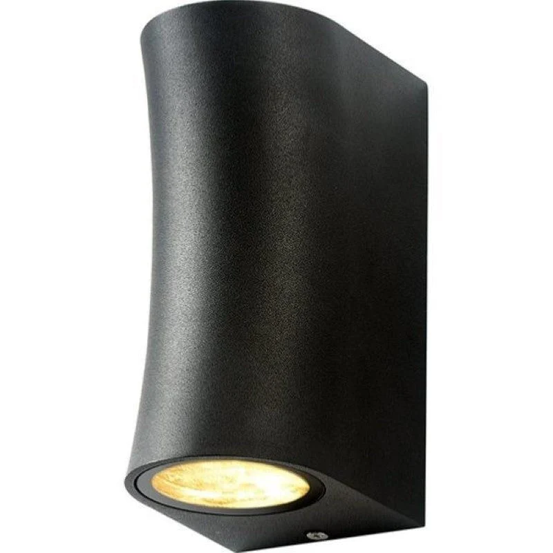 Applique Murale Noire LED IP44 pour 2 ampoules GU10
