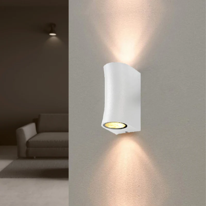 Applique Murale Blanche LED IP44 pour 2 ampoules GU10
