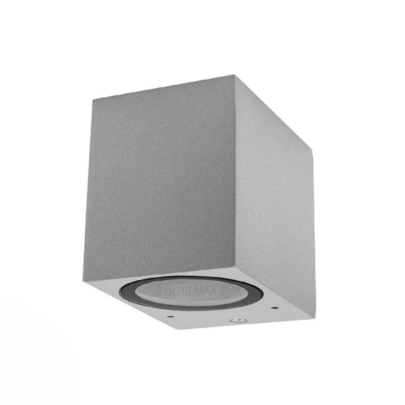Applique Murale Argent LED Rectangulaire IP44 pour Ampoule GU10