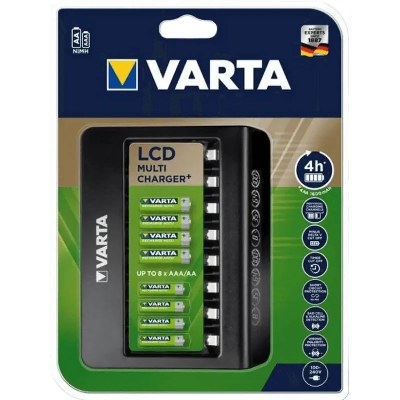 Chargeur VARTA LCD Multi Charger+ 57681 pour AA AAA NiMH