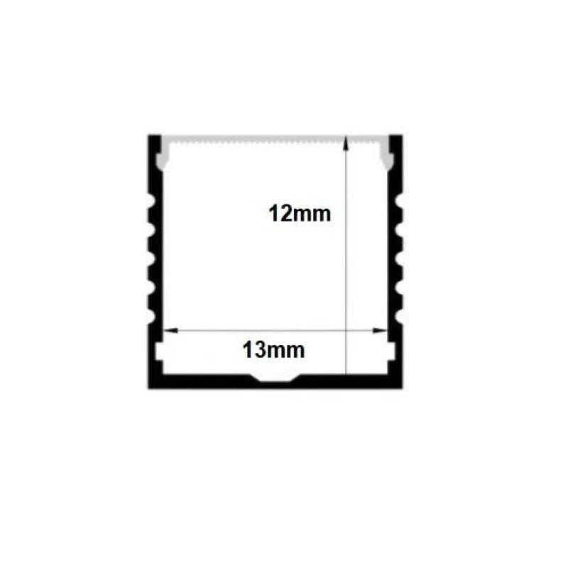 Profilé Aluminium 1m pour Ruban LED - Couvercle Opaque - Pack de 5