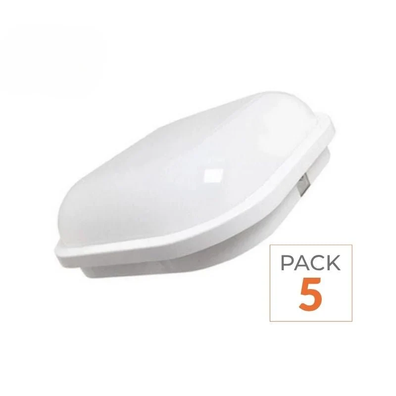 Pack de 5 - Applique LED Murale 20W Blanche Carré IP65