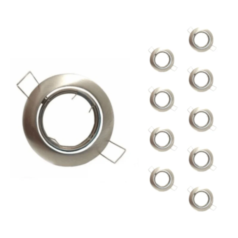 Support Spot Encastrable GU10 LED Orientable Rond INOX - Pack de 10