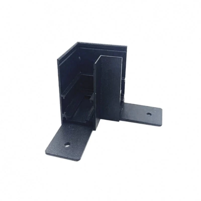 Connecteur Angle 90° pour Rail Magnétique en Saillie Noir + Connecteur Souple