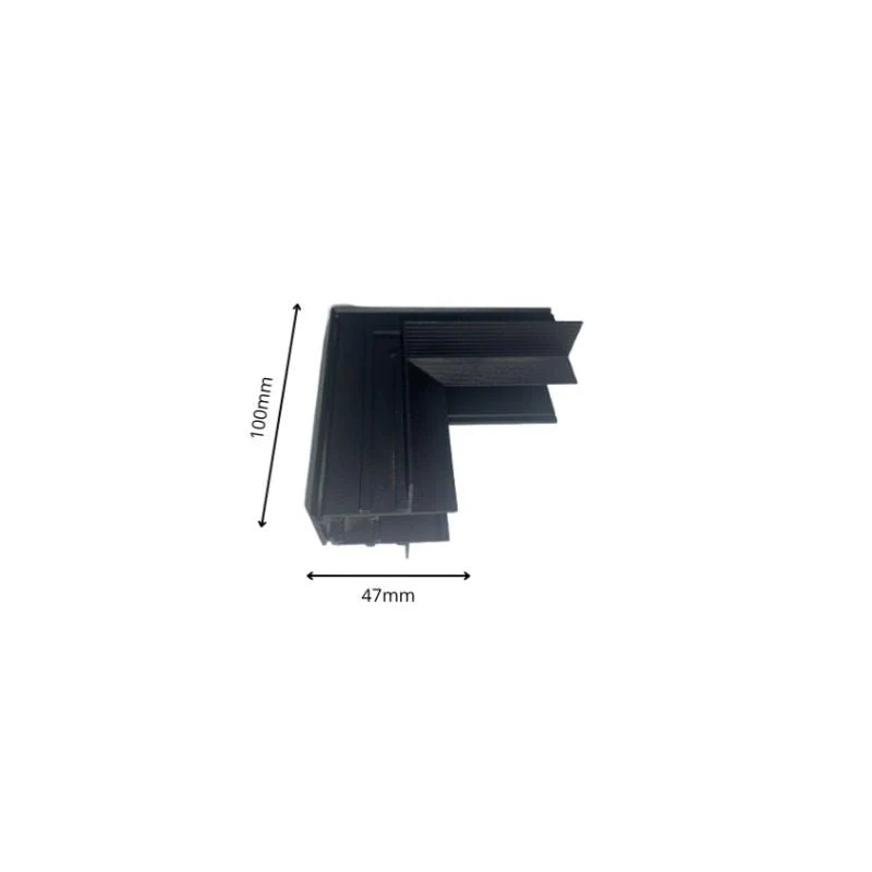 Connecteur Angle Rentrant Pour Rail Magnétique Encastré Noir + Connecteur Souple