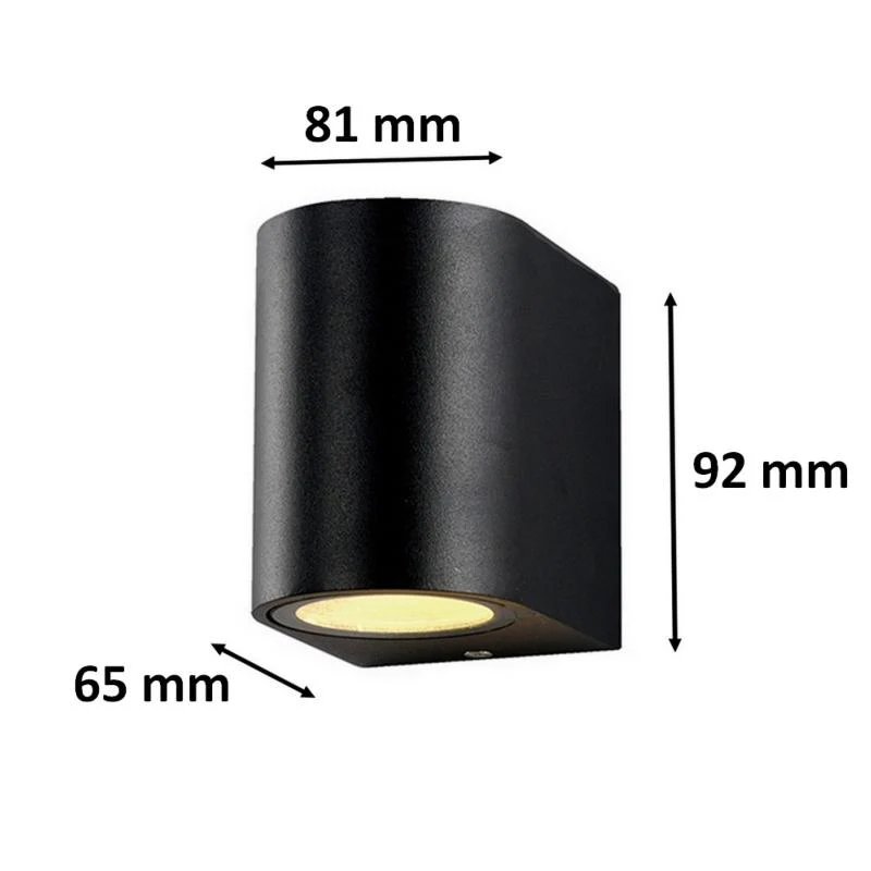Applique Murale Noire LED IP44 pour Ampoules GU10