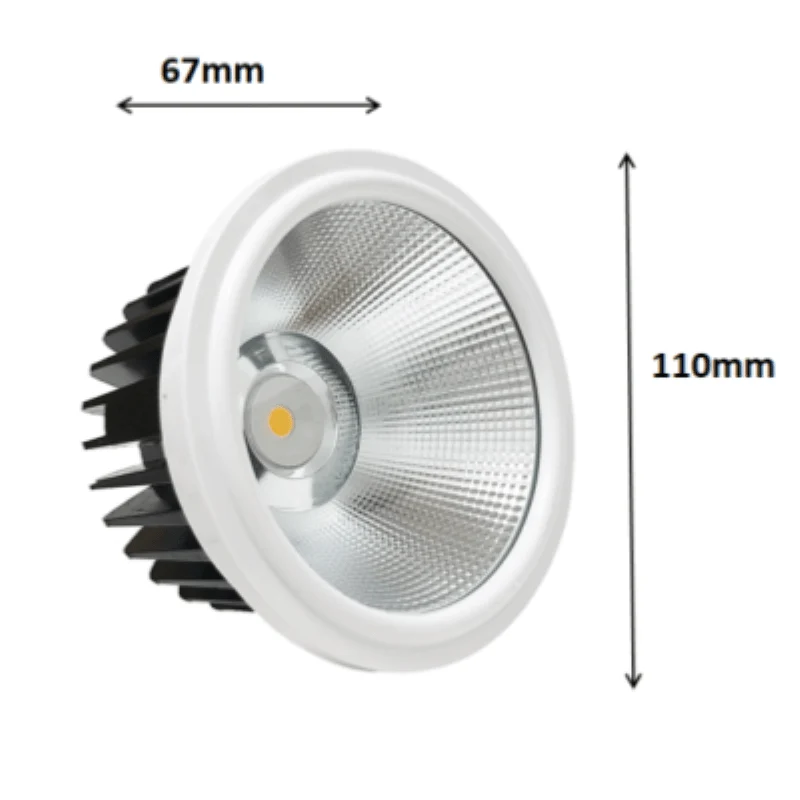 Kit Support Triple AR111 Encastrable Orientable avec 3 Ampoules LED 20W