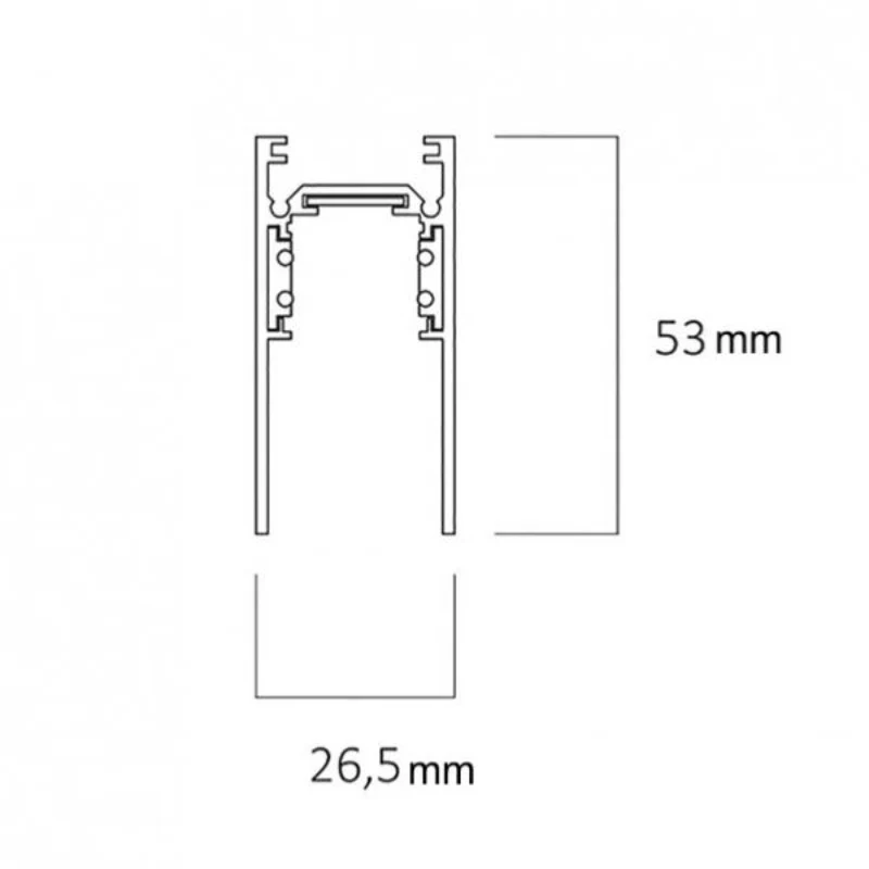 Rail Magnétique en Saillie 48V 1m NOIR