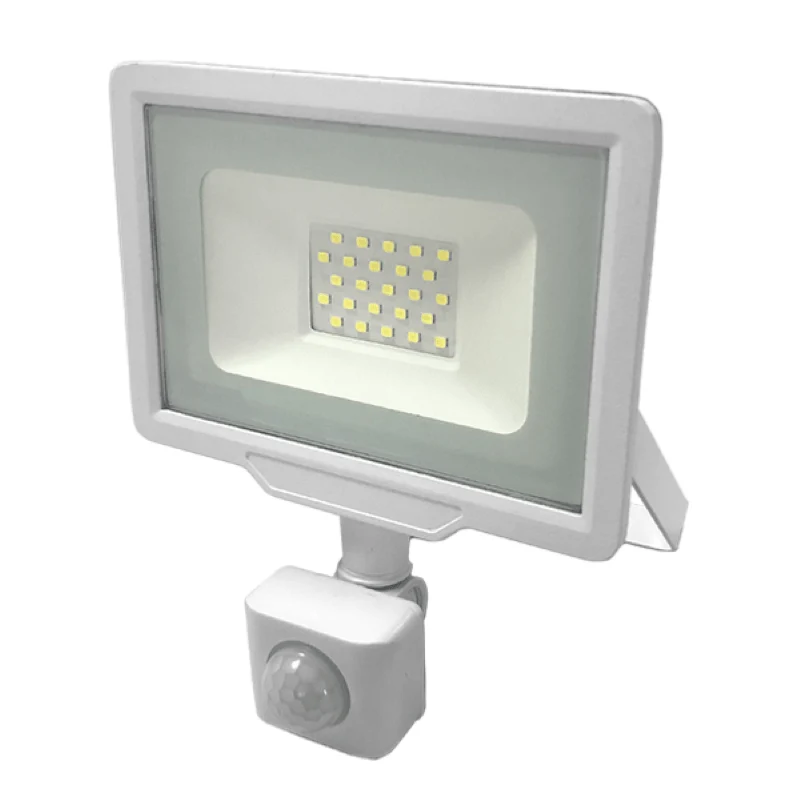 Projecteur LED Extérieur 30W IP65 BLANC avec Détecteur de Mouvement Crépusculaire