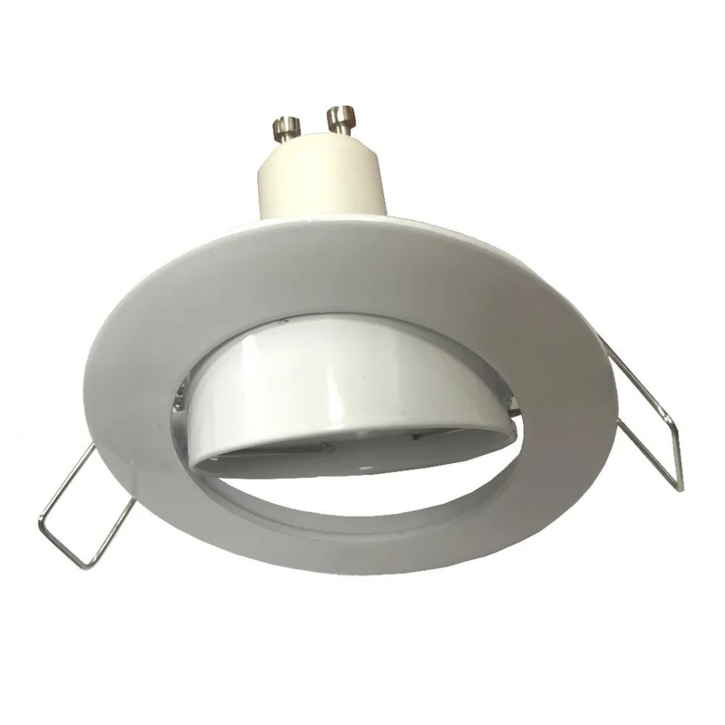 Kit Spot LED GU10 encastrable 8W Orientable Rond Blanc - Pack de 10