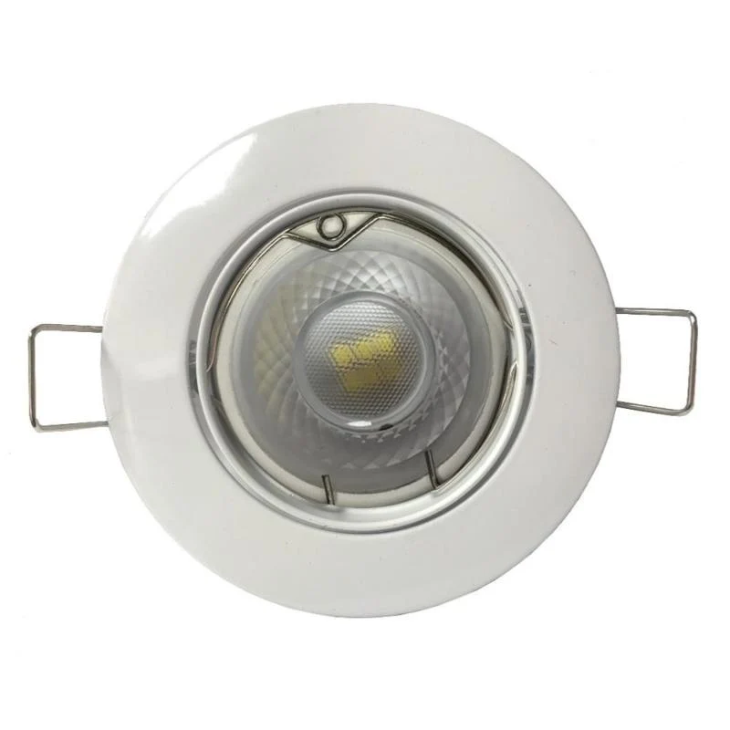 Kit Spot LED GU10 encastrable 8W Orientable Rond Blanc - Pack de 10