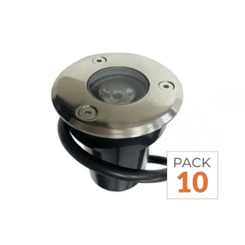 Spot Extérieur Encastrable LED IP65 220V Sol 3W 45° - Pack de 10