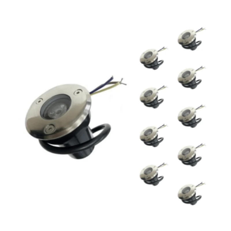 Spot Extérieur Encastrable LED IP65 220V Sol 3W 45° - Pack de 10