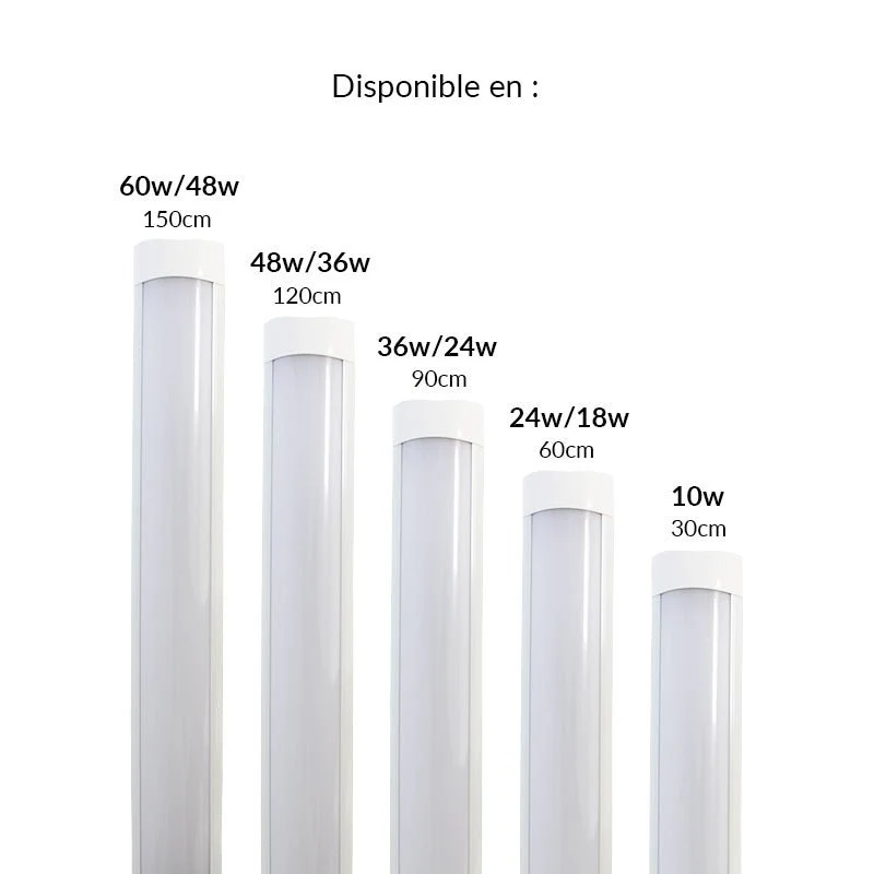 Réglette LED 90cm 24W - Pack de 4