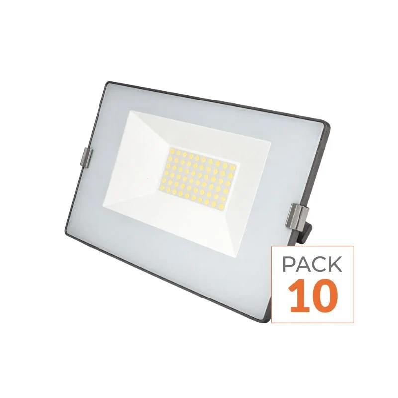 Pack de 10 - Projecteur LED Extérieur 50W IP65 No Flicker - BLEU GRIS
