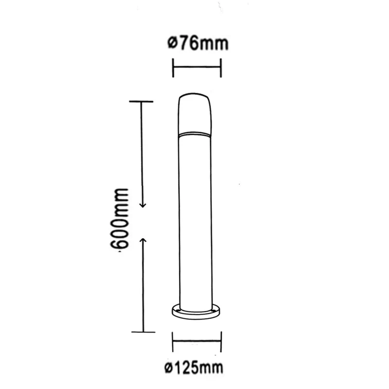 Borne Extérieure 60cm 220V IP65 ARGENT pour Ampoule E27