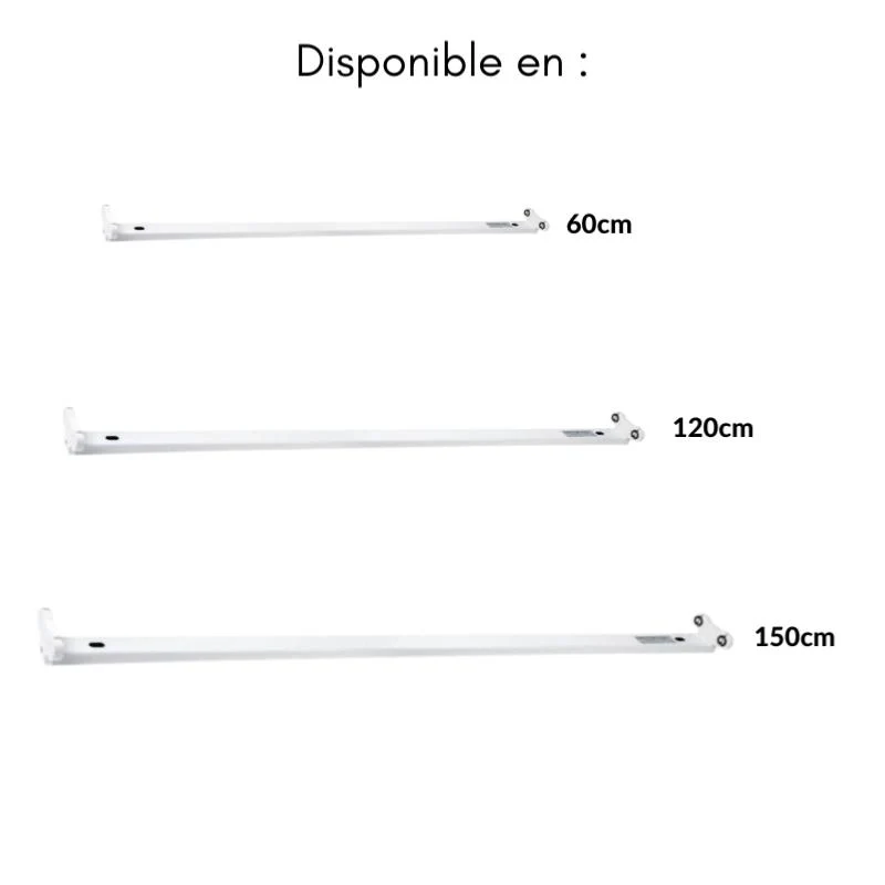 Support pour 2 tubes LED T8 150 cm IP20