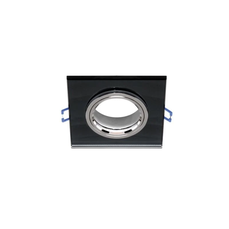 Support Spot Encastrable GU10/MR16 Carré Verre Effet Miroir