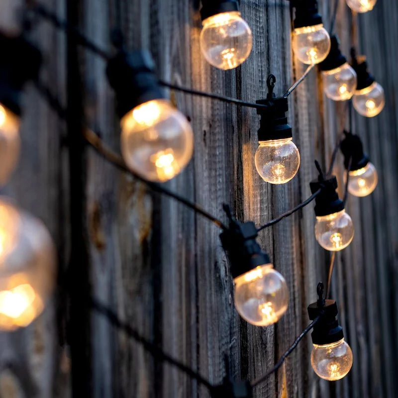 Guirlande Guinguette LED 8M 10pcs 3W IP65 - Câble Noir