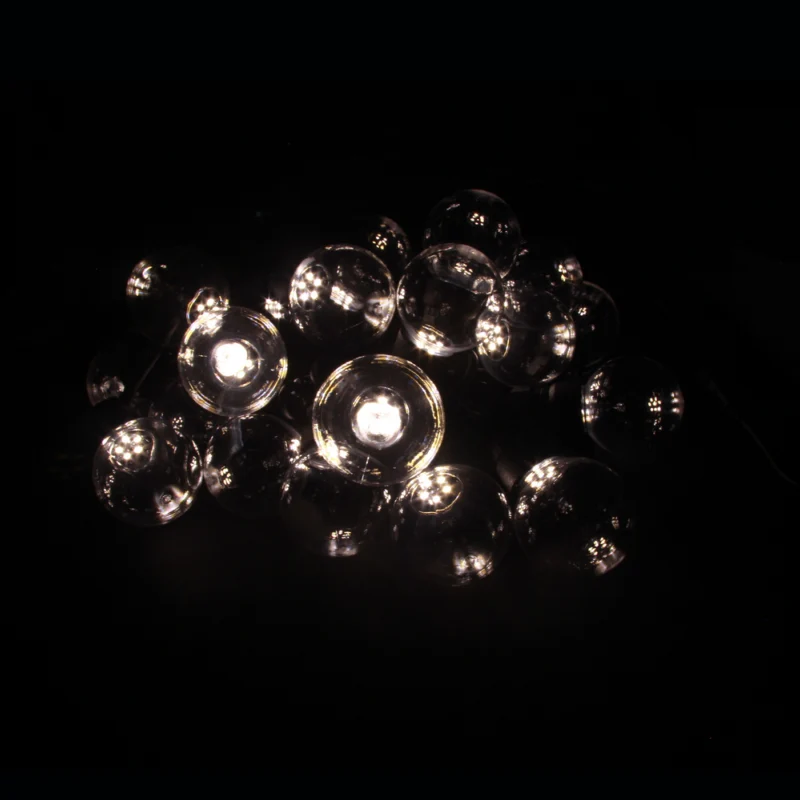 Guirlande Guinguette LED 13M 20pcs 6W IP65 Blanc Chaud - Câble Blanc