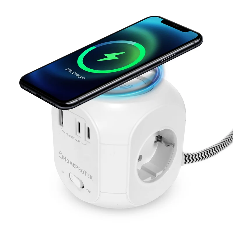 Multiprise cube avec Charge Sans Fil